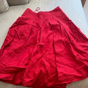 Reformation Vibrant Red A-Line Skirt